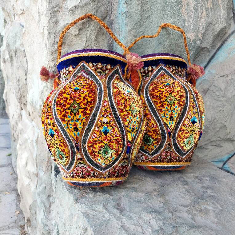  نیم گلدان با معرق فرش - گلدان 